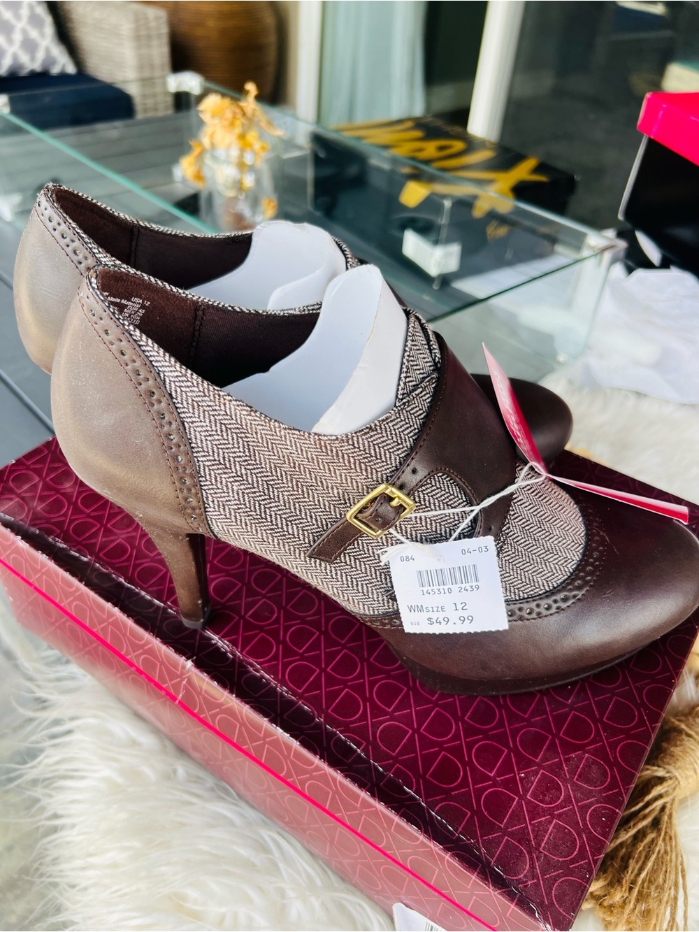 dexflex comfort Brown Herringbone Leather Heels - Picture 5 of 6